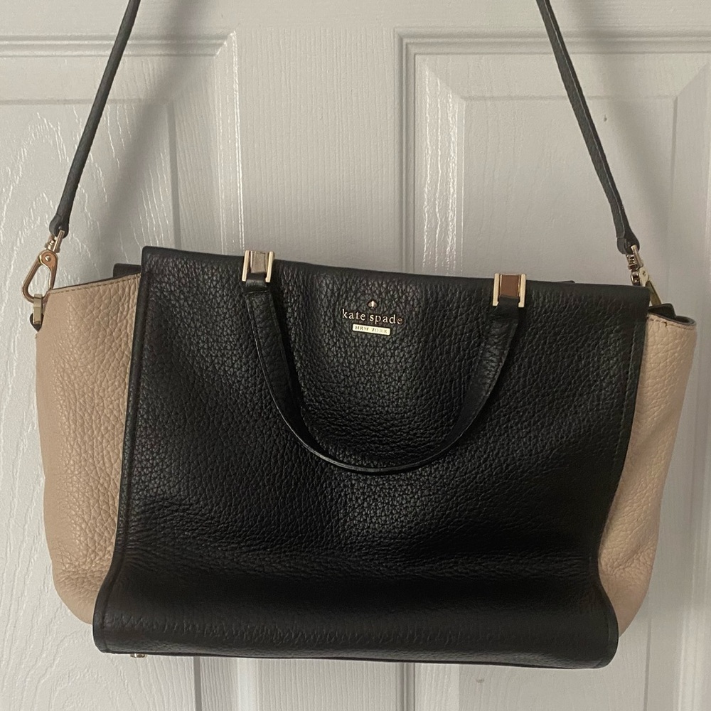 Kate Spade Black and Beige Shoulder / Crossbody Bag